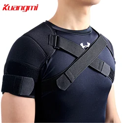 Kuangmi 7K-foam Double Shoulder Brace Adjustable Sports Shoulder Support Belt Back Pain Relief Double Bandage Cross Compression