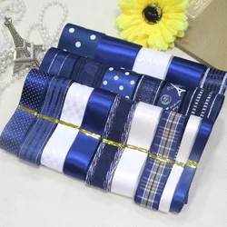 22 Yards/Set-- DIY Hair Bow Material Dark Blue Color Ribbon Set