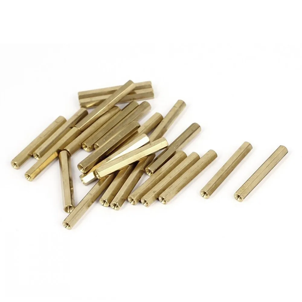 100Pcs/lot M2/M2.5/M3*L Female Hex head Brass Spacing Screws Threaded Pillar PCB Computer PC Motherboard StandOff Spacer