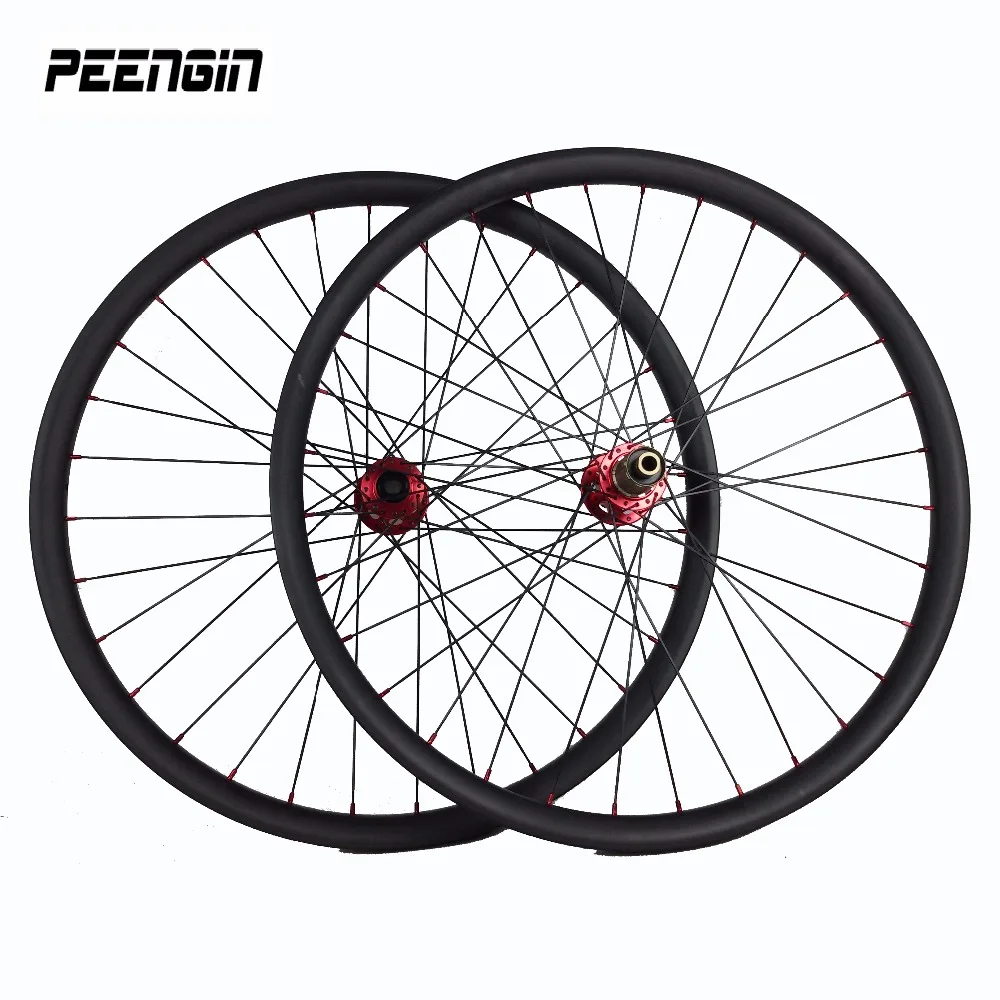 2016-2017 Mountain 27.5er DH Wheels Routes MTB Carbon Wheelset 29er 35x30mm Cycle AM Novatec Quick Release Hub Easy Install Tire