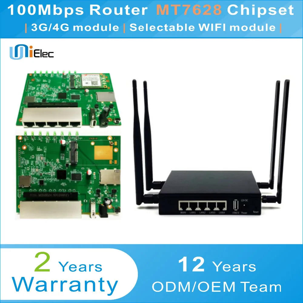 MTK MT7628 2.4G 2T2R AP Маршрутизатор WIFI OpenWrt MT7612 MT7615 MT7628 Чипсет PCBA ODM OEM Недорогая пользовательская плата SIM-карты