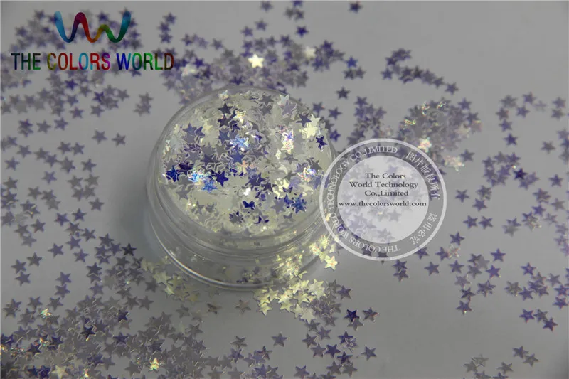 3 MM größe Weiß mit blauen licht shinning farben glitter Satrs formen erstaunliche funkelt für Nail art und DIY supplies1pack = 50g