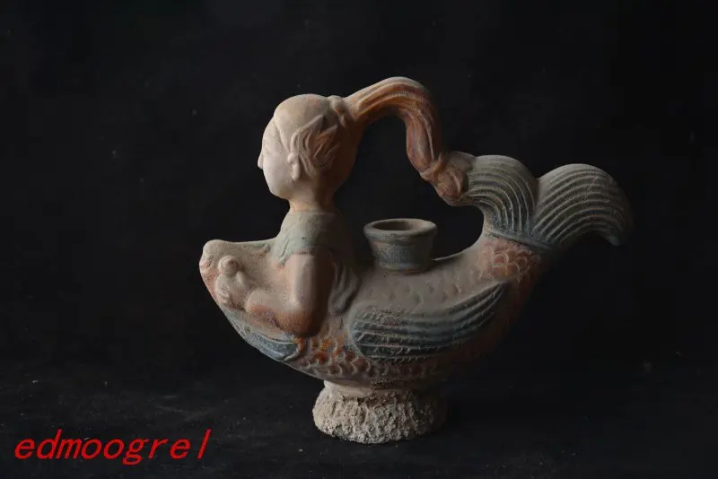 

Rare Tang Dynasty(618--907)Tang three-color porcelain Mermaid Teapot,Free shipping