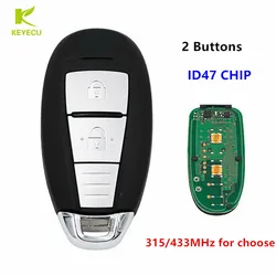 KEYECU Uncut 2Button Remote Smart Key Fob 315/433MHz with ID47Chip for Suzuki SX4 2014-2018 Cross Vitara Swift 2010-2018 TS008