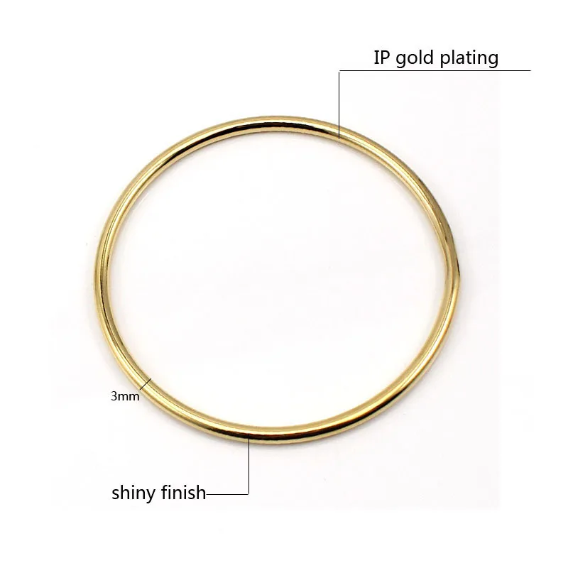 Bracelets for Women Stainless Steel Classic Simple Gold/Rose Gold/Silver Color Filled Round Wrapped Narrow Circle Wire Bangle