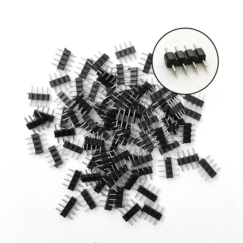 

solderless 4 pin 5 pin Terminals connector needle 4PIN RGB 5PIN RGBW Male Plug Adapter Connector for 3528 5050 LED strip Light