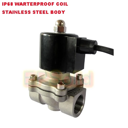 Free Shipping IP68 Waterproof Solenoid Valve Underwater Stainless Steel Solenoid Valves