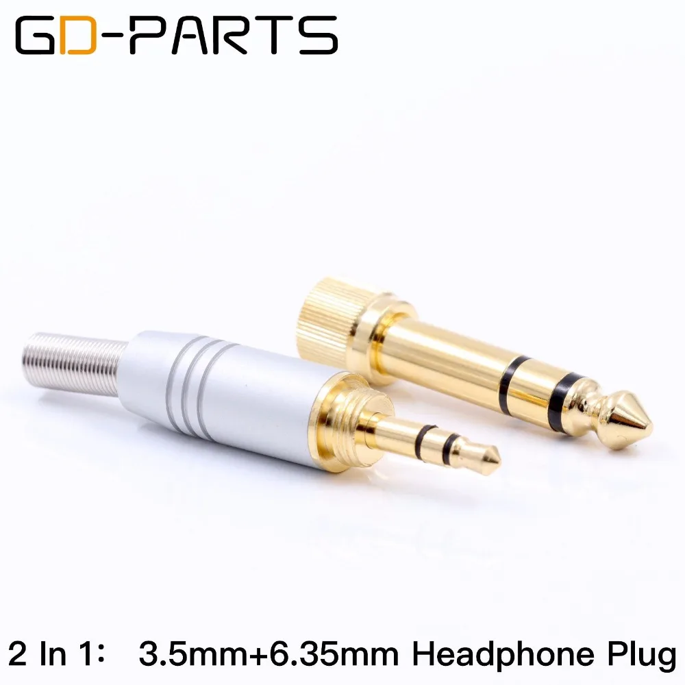 2 In 1 Design 3.5mm Male Headphone Plug With 1/4