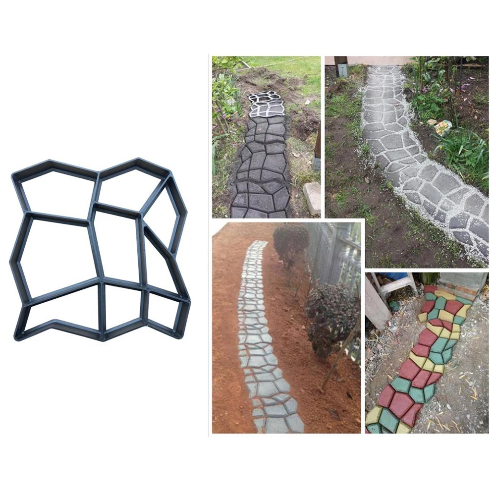 Garden DIY Plastic Path Maker Pavement Model Concrete Stepping Stone Cement Mould Brick Best Price