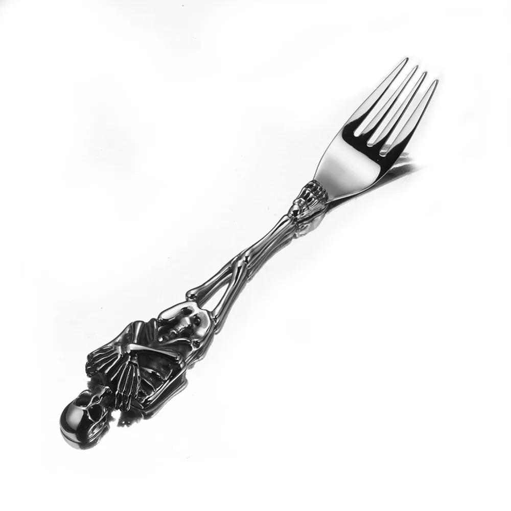 High Quality 316L Stainless Steel Skull Fork Tableware Cutlery Spoon Fork Sets Dining Forks Bento Accessories Kitchen Goods