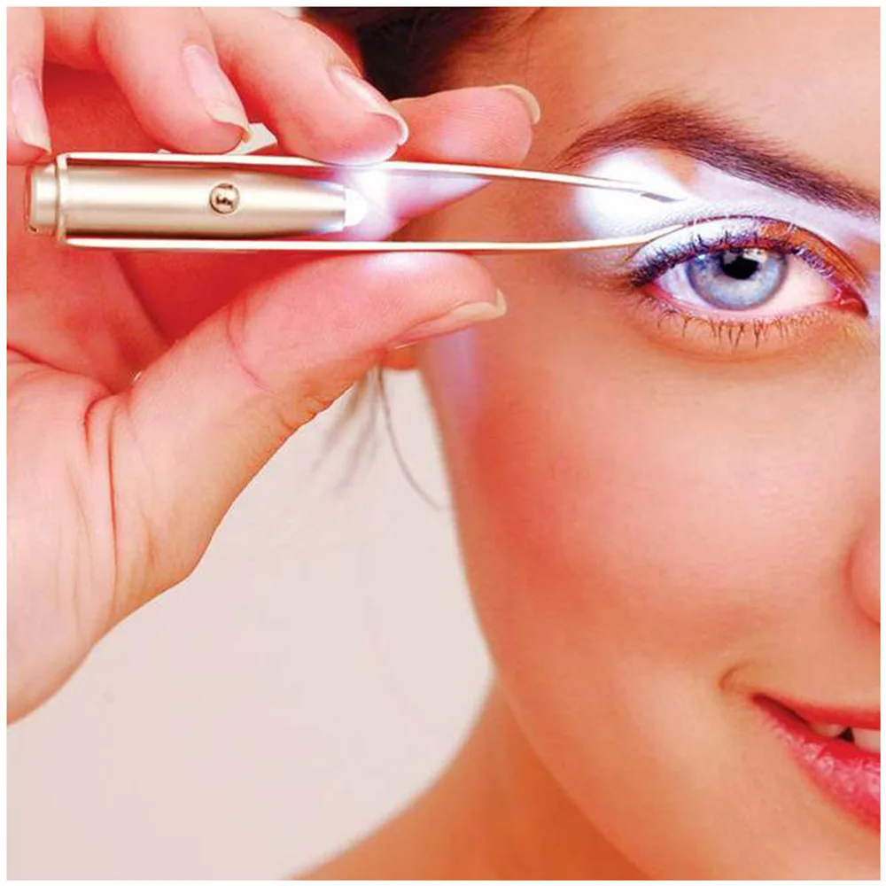 Led Licht Make-Up Haar Entfernung Wimpern Augenbraue Pinzette Pinzas Para Cejas Maquiagem (Mit Batterie) # 7245 – Detail 3