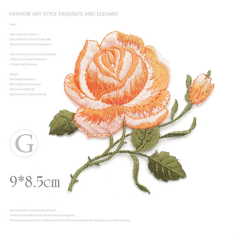 1Pcs Delicate Rose Embroidery Iron on Sew on Patches for Clothing Applique DIY Hat Coat Dress Pants Accessories Cloth Sticker