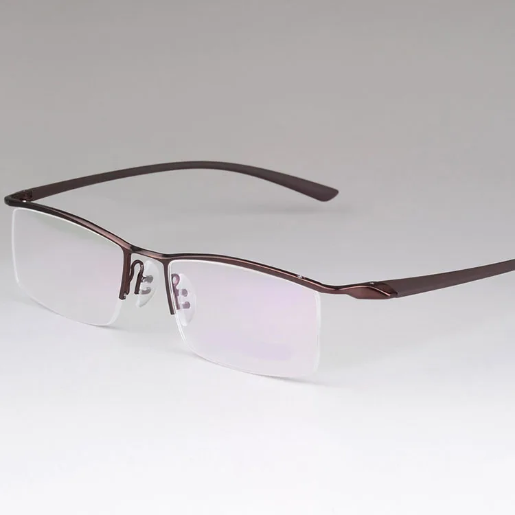 BCLEAR Classic Brand High Quality Fashion Men Half-frame Optical Frame Titanium Alloy Half Rim Eyeglasses Frames Big Small Faces