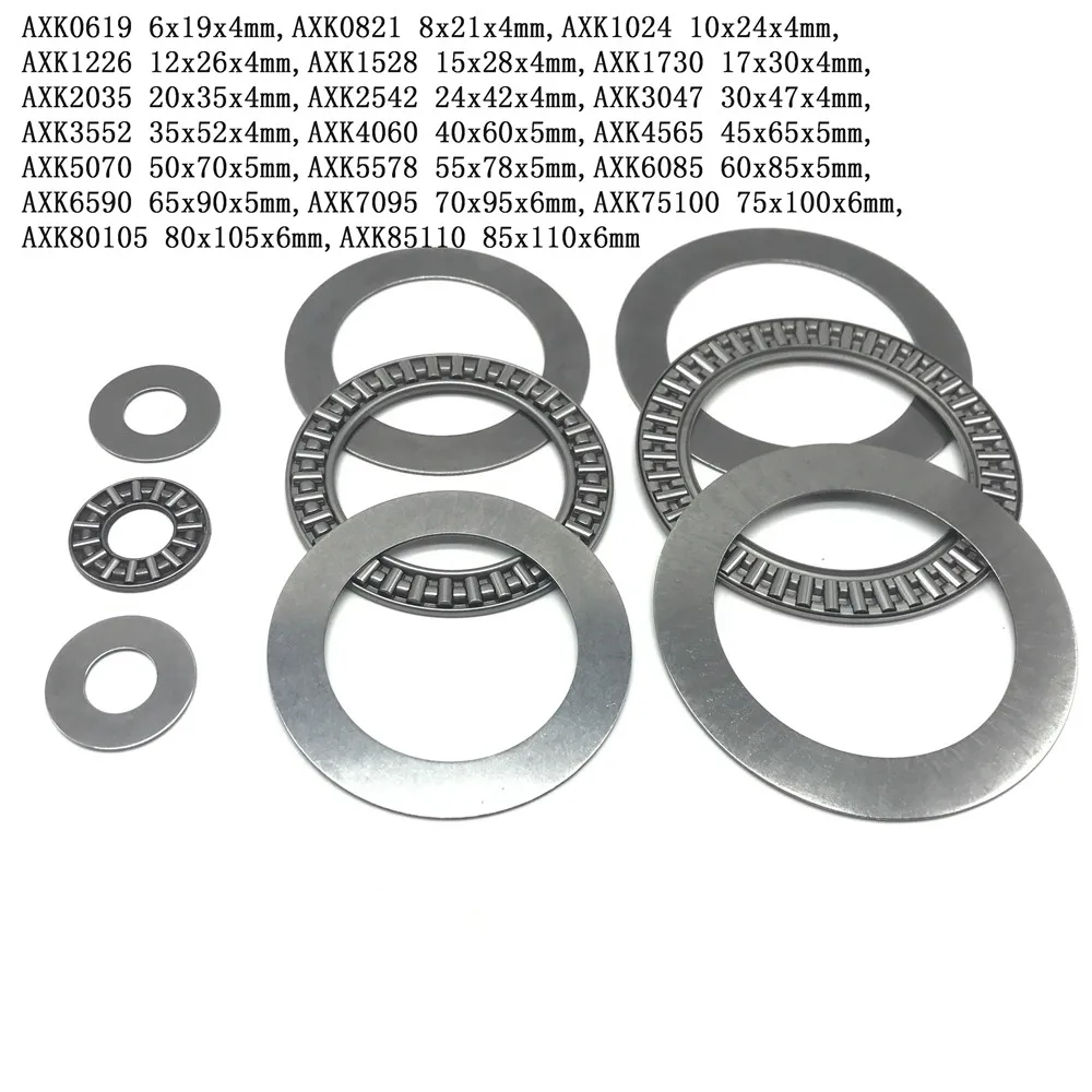 5PCS AXK4060 AXK4565 AXK5070 AXK5578 AXK6085 To AXK6590 + 2AS Needle Roller Bearing Thrust Bearing