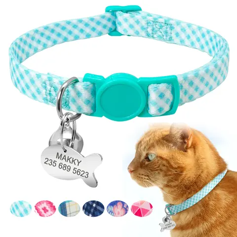 Personalized Cat Collar with Bell Beirui