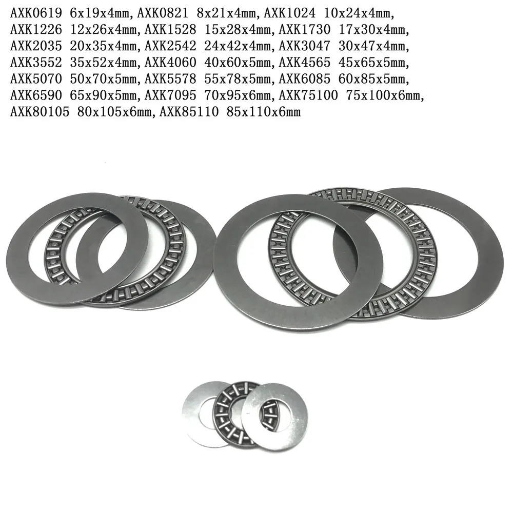 10Pcs Plane Thrust Needle Roller Bearing AXK0619 AXK0821 AXK1024 AXK1226 AXK1528 AXK1730 AXK2035 AXK2542 AXK3047 To AXK 3552+2AS