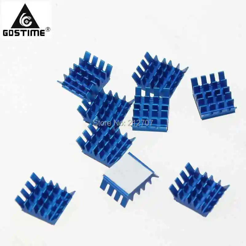 

50PCS Gdstime CPU Blue Aluminum Heatsink With Thermal Conductive Double Sided Adhesive Tapes