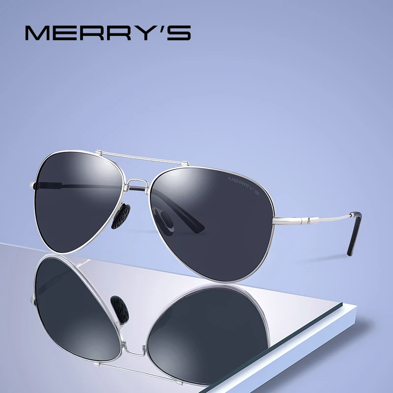 

MERRYS DESIGN Men Classic Pilot Sunglasses HD Polarized Sun glasses Titanium Memory Alloy Bridge UV400 Protection S8127