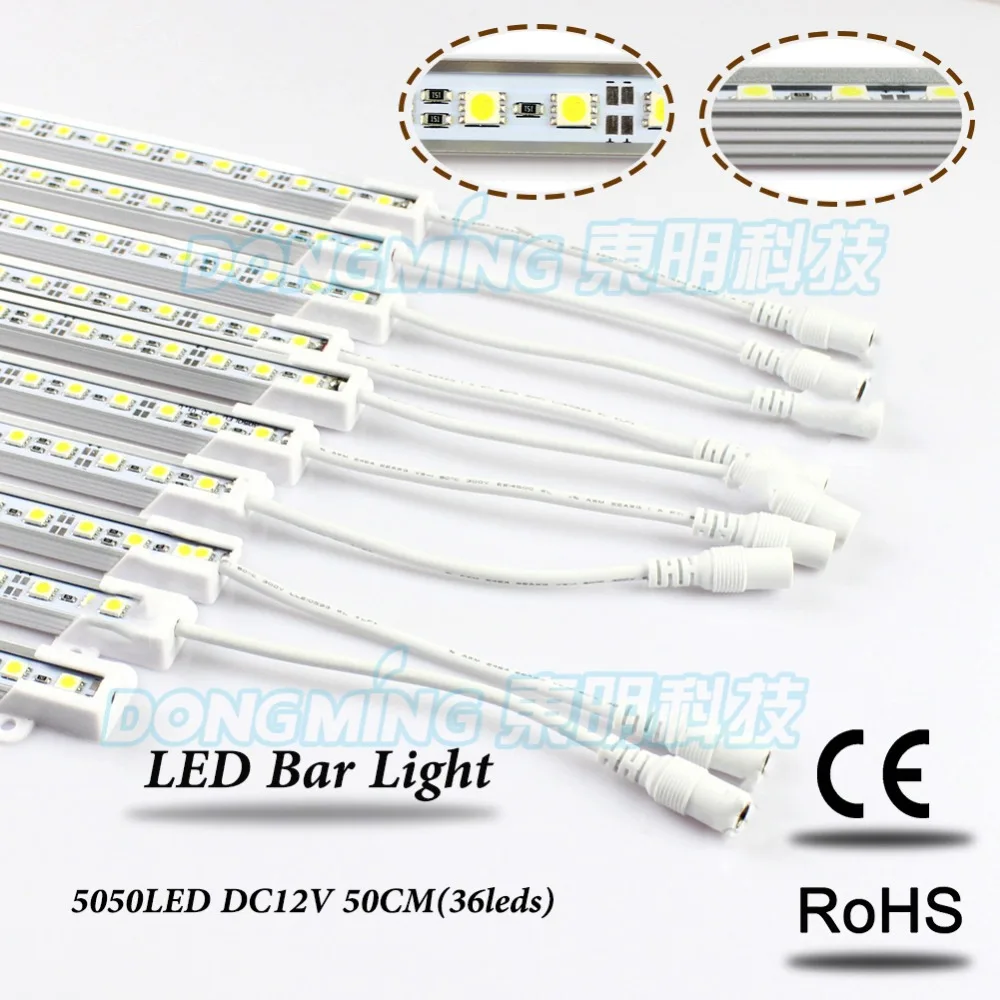 100 sets atacado 5050 Bar LEVOU Branco/Branco Quente LEVOU luces Tira 72led/m Gabinete DC 12 V CONDUZIU a luz do Disco + 12 V 5A potência fornecer