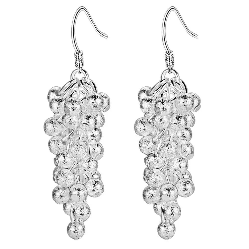 Wholesale Silver Plated Earrings For Wome Silver Color Fashion Jewelry Bunch Of Grapes Earrings GY-AE315