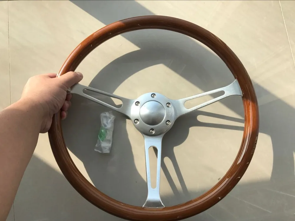 universal high quality 380mm /15inch/38cm  Wooden Phoebe steering wheel racing car steering wheel three racing Phoebe