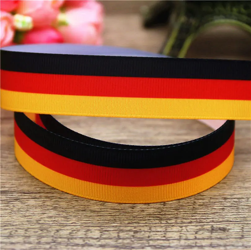 DHK 7/8\'\' 5yards brazil mexico gemany flag printed grosgrain ribbon Accessory hairbow headwear DIY decoration 22mm C1227