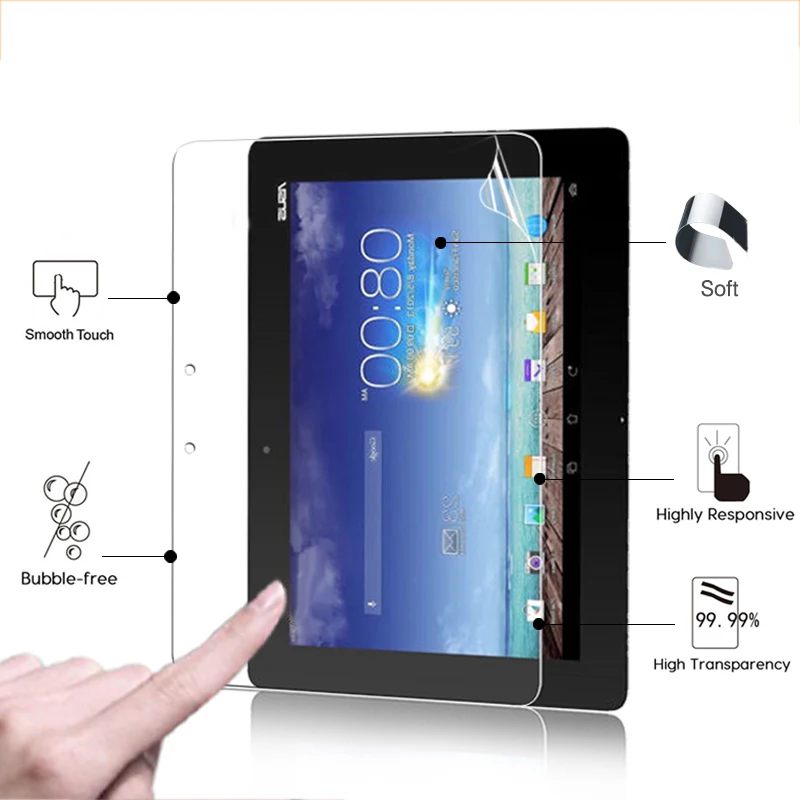 

High Clear Glossy screen protector film For Asus TF700T TF701 TF701T 10.1" tablet front HD lcd screen protective films + tools