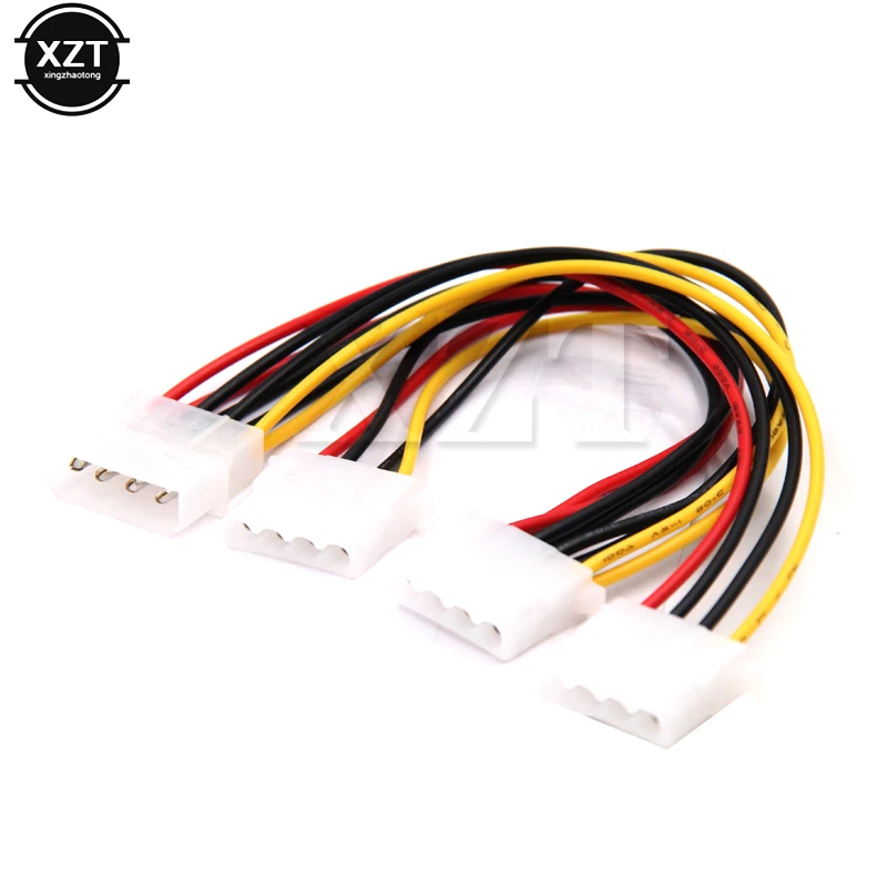 1PCS Power Supply Cable 4 Pin to 3 port 4Pin Molex IDE Male to Female  IDE ATA Hard Disk Adapter newest