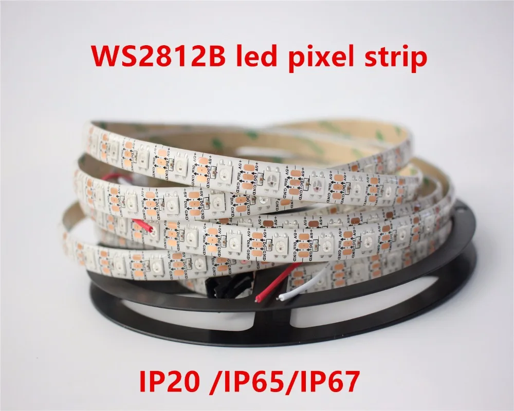 

IP20/IP65/IP67 Waterproof 5m led strip WS2812B Smart led pixel strip,,60 leds/m WS2811 IC; 60 pixels/M,White PCB DC5V