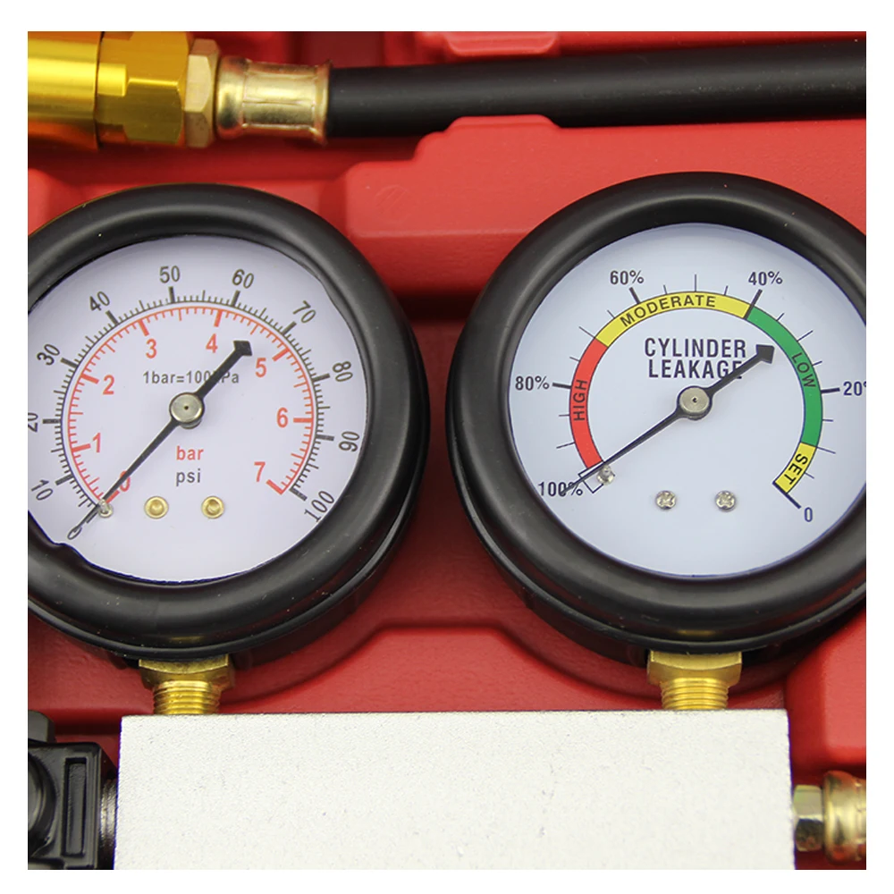 Tu-21 Cylinder Leak Tester Petrol Engine Compression Leakage Leakdown Detector Kit Diagnostics Tool