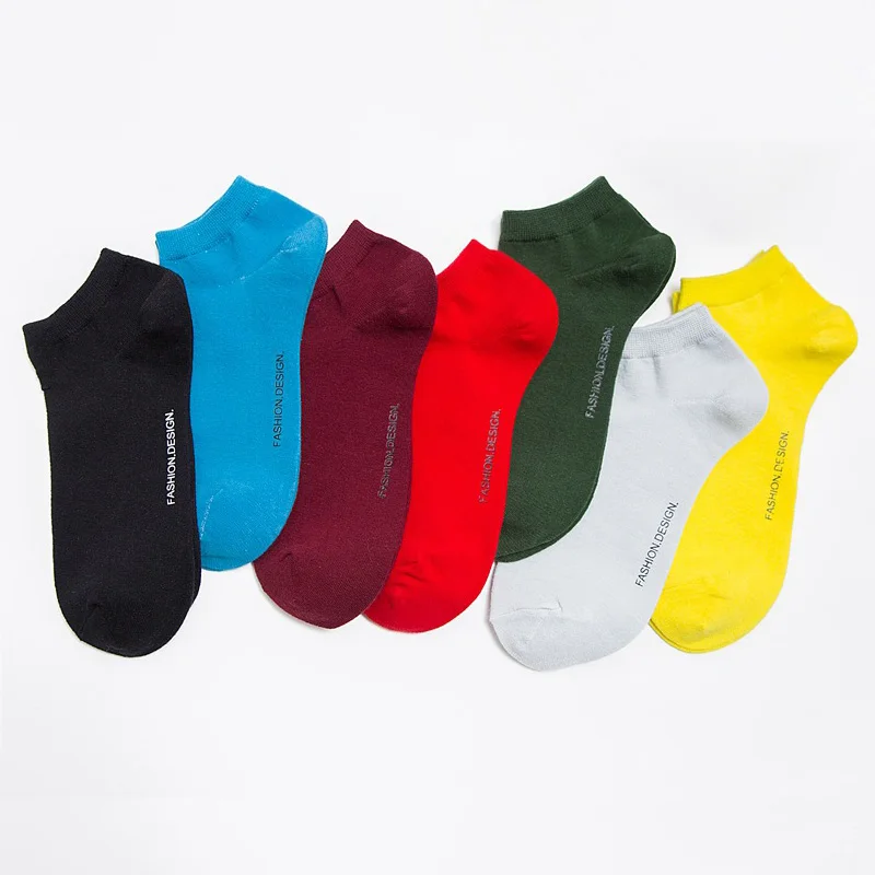 

New Arrival High Quality 5Pairs/lot Solid Fashion Men Socks Summer Low Cotton Ankle Socks happy socks Art Pure Color