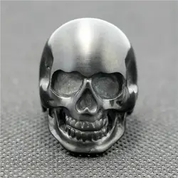 Size 7 to Size 16 Mens boys 316L Stianless Steel Dull Pulish black Style Skull Ring For Cool Biker Hot Sale Ring GUARANTEE 100%