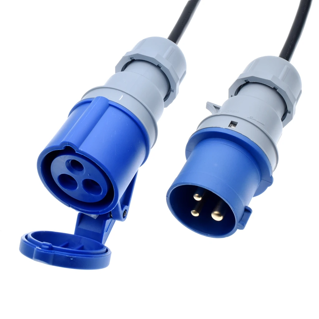 IEC309 316P6 to IEC309 316C6 Power Cords,16 Amps,IP44, RVV300/500V 4.0mm Gauge,IEC 60309 316 Extension cord,1 to 10m