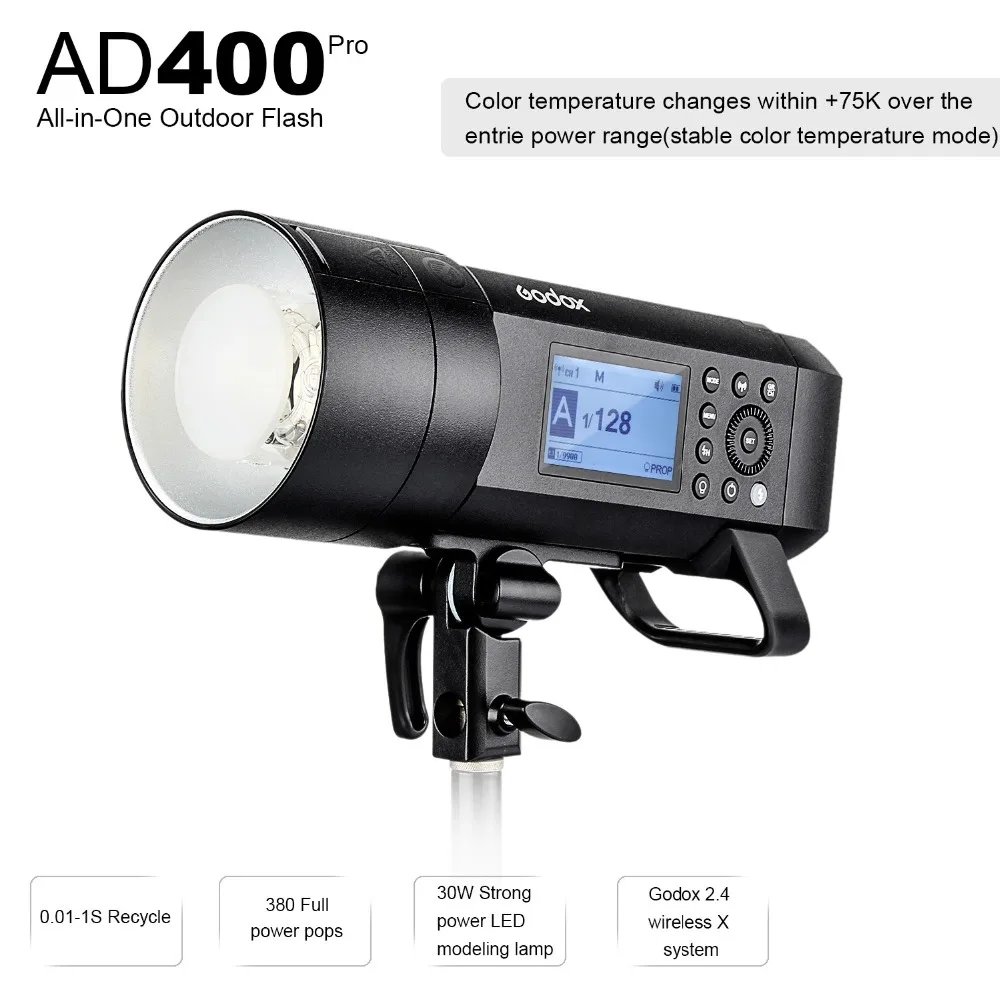 Godox AD400 Pro WITSTRO All-in-One Outdoor Flash AD400Pro Li-on Battery TTL HSS with Built-in 2.4G Wireless X System