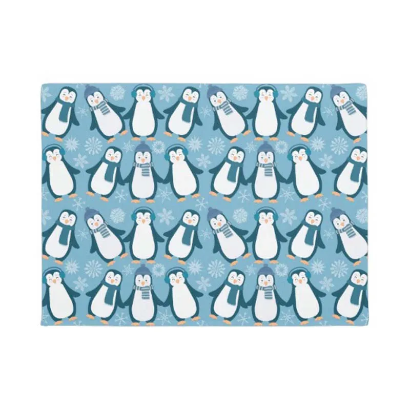 

Personality Cute Winter Penguins Design Doormat Home Decoration Entry Non-slip Door Mat Rubber Washable Floor Carpet