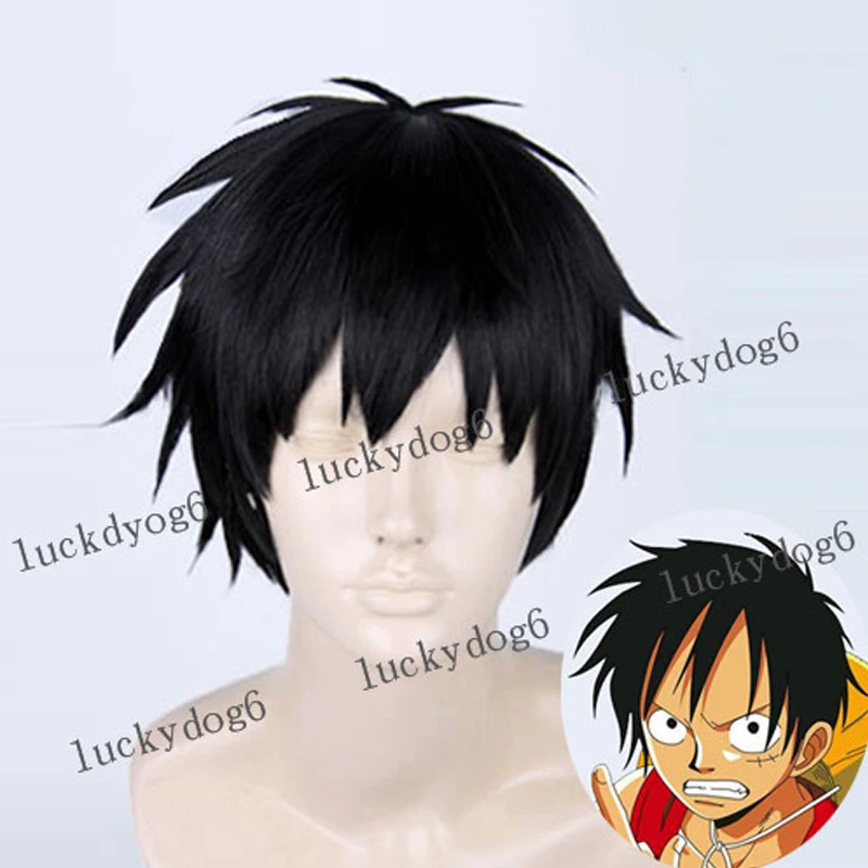 

Monkey D. Luffy Black Short Cosplay Wig + Wig Cap