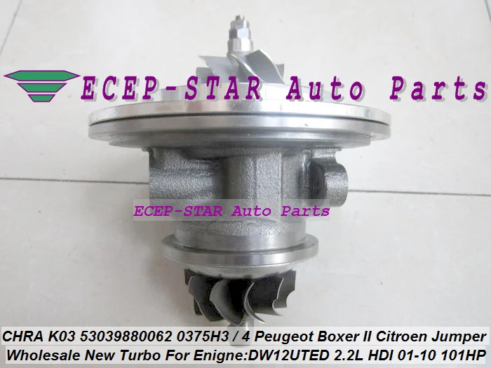 Turbo Cartridge CHRA Core K03 62 53039880062 0375H3 0375H4 For Peugeot Boxer II For Citroen Jumper 2001-2010 DW12UTED 2.2L HDI