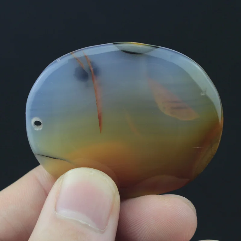 42x57mm oval shape gray leaf agat carnelian pendant natural stone beads for jewelry making wholesale !