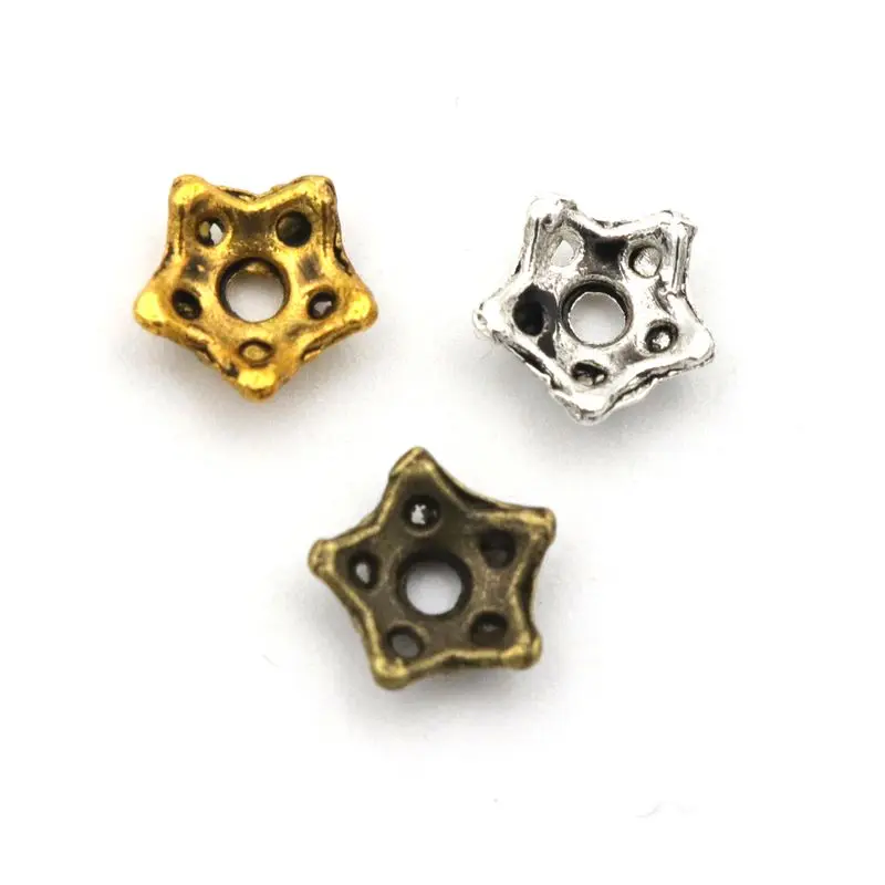 100 stücke Blume Stern Lose Spacer Perlen Kappen Für Schmuck Finden Handgemachten Schmuck Diy Halskette Zubehör Großhandel – Detail 7