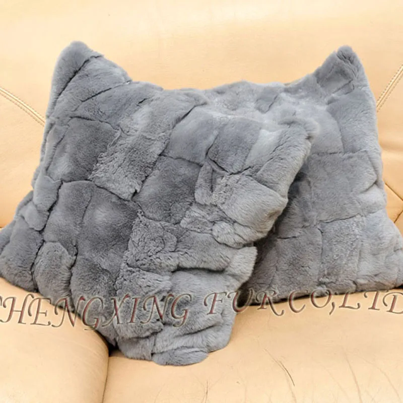 

Rex Rabbit Fur Patchwork Sofa Cushion Covers, CX-D-22, 40x40cm