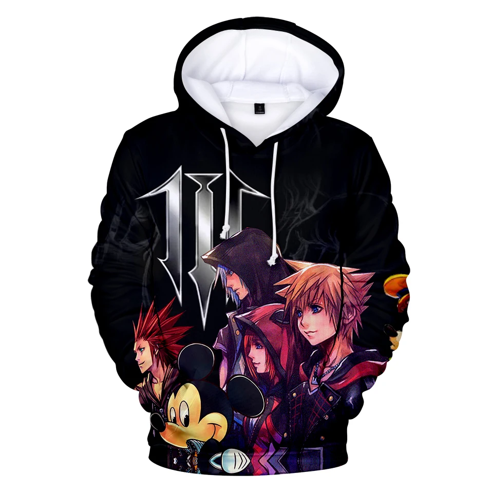 kingdom hearts fashion 3d hoodies hip hop style men women Hoodie Pullover tracksuit casual Long Sleeve 3D Hooded Sweatshirt tops