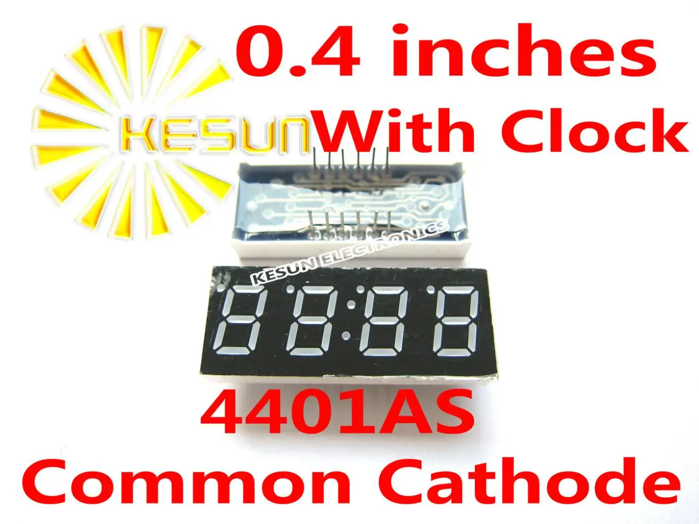 

10PCS x 0.4 inches Red Common Cathode/Anode 4 Digital Tube With Clock LED Display Module 4401AS 4401BS