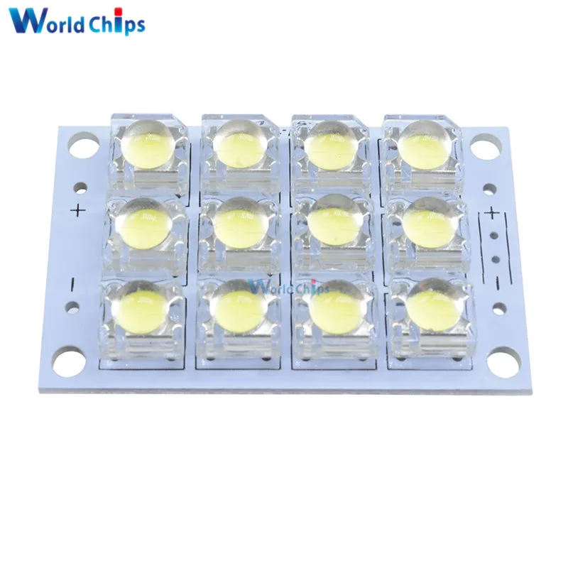 12 LED Super Bright White LED Piranha Board Night LED Lights Lamp 5mm High Brightness DC 3V-5V