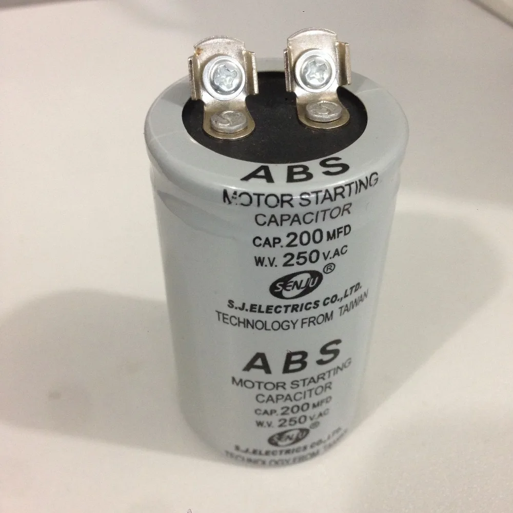 ABS 200uF 250V Cylindrical AC Motor Starting Running Capacitor