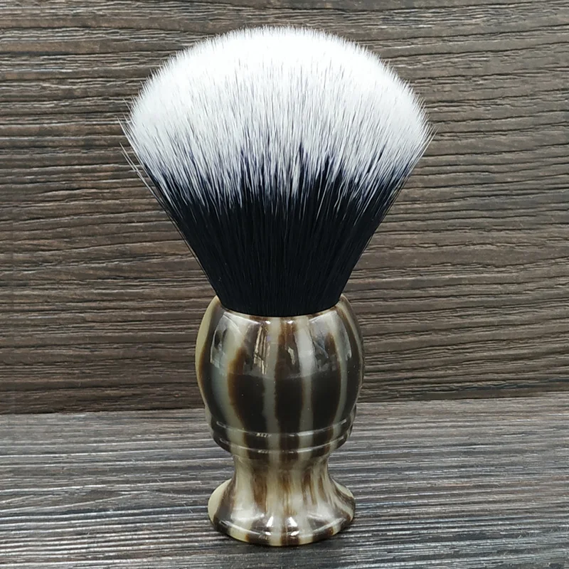 

dscosmetic 24mm horn resin handle tuxedo knots shaving brush for man classic wet shave