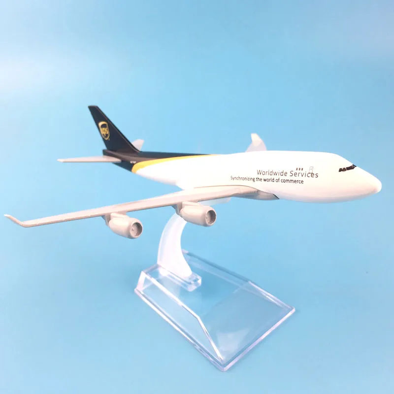 Jason Tutu 16Cm Ups Airlines Boeing 747 Vliegtuigmodel Vliegtuig Diecast Metalen 1/400 Schaal Vliegtuigen