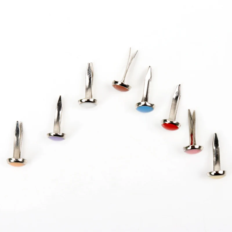 Cute Enamel Drip 14x6mm 50pcs Round Metal Brad Studs Spikes Scrapbooking Embellishment Fastener Brads Crafts Pushpin Decoration