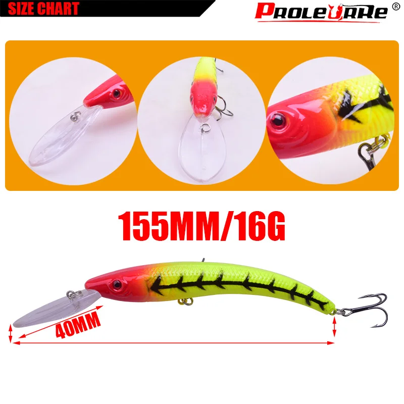 Proleurre 15.5cm 16g bending Minnow Fishing Lure Wobbler Swim Bait with Hooks Artificial Hard Bait Crankbait Fishing Tackle