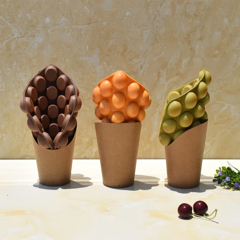 Modelo de gofres de huevo de helado de estilo Hong Kong, exhibición de alimentos falsos de simulación, muestra de gofres de huevo de fruta de aperitivo de postre
