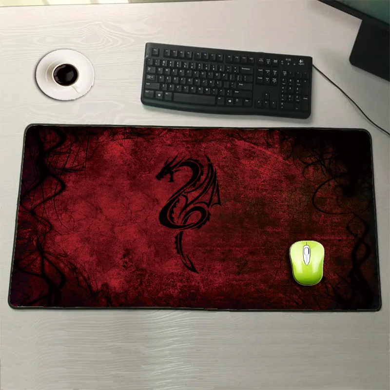 

Mairuige Red Dragon 600x300/700x300/800x300/900x400mm Locking Edge Mouse Pad Large Computer Keyboard Mat Table Gaming Mousepad